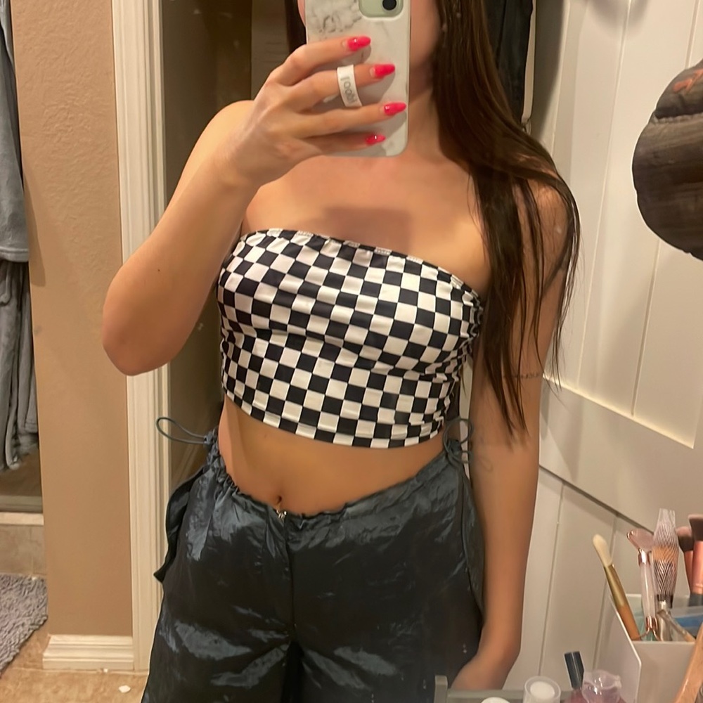 Checkered tube top